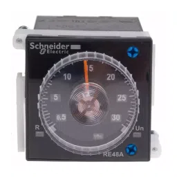 Schneider Electric 24 to 240 V AC/DC DPDT 5 A Panel Mount Timer Relay, RE48ATM12MW-1