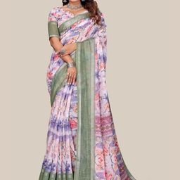 SHREEJI DESIGNER Floral Printed Saree With Blouse Piece-picture-31
