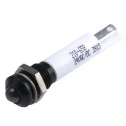 RS PRO White Panel Mount Indicator, Mounting Hole Size 8 mm, Termination Type Solder Tab, IP Rating IP67, Model No 210658-2