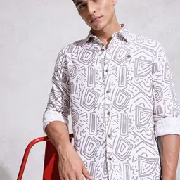 WROGN Pure Cotton Printed Casual Shirt-image-87