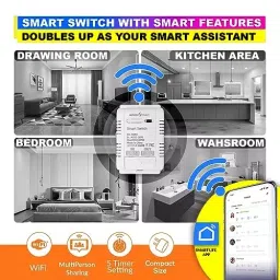 amiciSmart WIFI Switch 20 Amp 4400 W Smart Timer Switch Compatible with Alexa, Google Assistance, 1xWIFI-MINI-20A image 5
