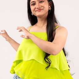 MONOMEE Ombre Layered Georgette Tiered Crop Top-picture-27