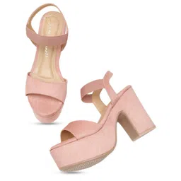 Bruno Manetti Open Toe Suede Block Heels image 5