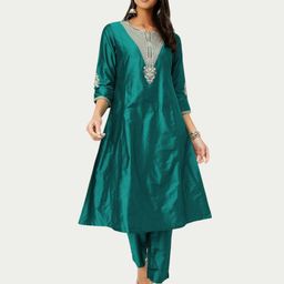 Max Women Solid Embroidered Kurta with Trousers-picture-28