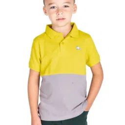 Cherry Crumble By Nitt Hyman Kids Yellow Color Block Polo T-Shirt-image-80