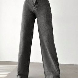 BAESD Women Comfort Wide Leg Light Fade Stretchable Jeans-image-74