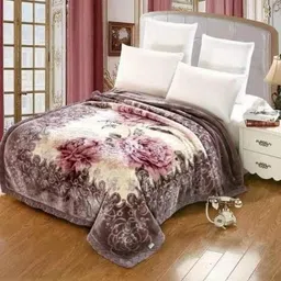Doristyle Brown 500 GSM Printed Double Bed Blanket-picture-12
