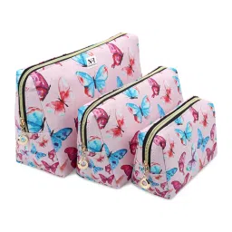 NFI Essentials Set of 3 Printed Cosmetic Pouch for Women - Pink-picture-24