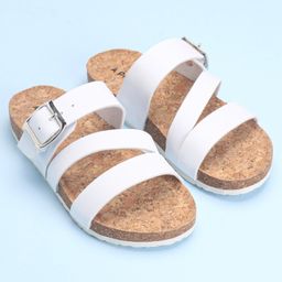 Pine Kids Slip On Sandals with Cork Footbed - White-image-22