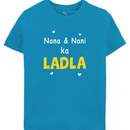 Zeezeezoo Half Sleeves Family Theme Nana & Nani's Ladla Printed Tee - Blue-picture-37