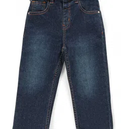 Babyhug Cotton Spandex Full Length Washed Jeans with Stretch - Blue-picture-4