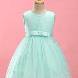 Mark & Mia Sleeveless Party Frock with Sequin Detailing & Bow - Mint-image-29