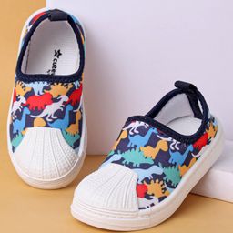 Cute Walk by Babyhug Casual Slip On Shoes Dino Print - Blue-image-62