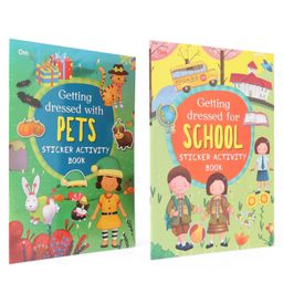 Getting Dressed for Pet and School Sticker Activity Book - Set of 2 Books-26