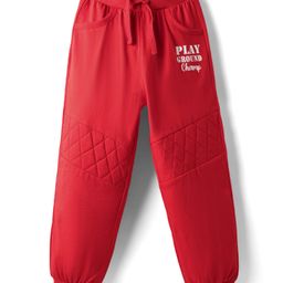Doodle Poodle Single Jersey Knit Full Length Lounge Pant With Text Print - Red-image-30
