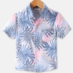 CrayonFlakes Half Sleeves Leaves Printed Shirt - Off White-image-51