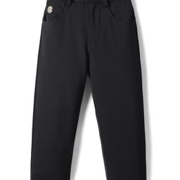 Noddy Cotton Lycra Solid Pant - Black-image-41
