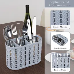 Kuber Industries Grey Pack of 2 Self Design Stationery Organizer With 3 Compartments image 2