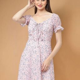 Moda Rapido Floral Print Applique Fit & Flare Dress-image-72