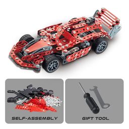 SANJARY DIY Metal Car Toys Assembly Formula One Cars Building Blocks Kit Engineering Education Color and Design May Vary image 2