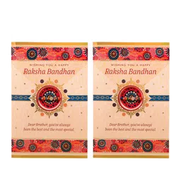 Archies Set of 2 Beaded Rakhi with Raksha Bandhan Greeting Cards-51