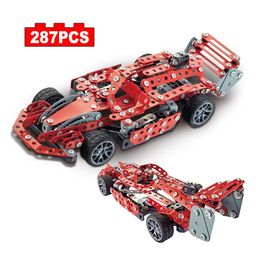 SANJARY DIY Metal Car Toys Assembly Formula One Cars Building Blocks Kit Engineering Education Color and Design May Vary image 3