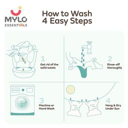 Mylo Baby Freesize Adjustable Cloth Diapers with 2 Free Insert Oeko Tex Certified Pack of 2 - Heart Doodles image 5