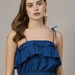 The Roadster Lifestyle Co Shoulder Strap Neck Crop Top-picture-43