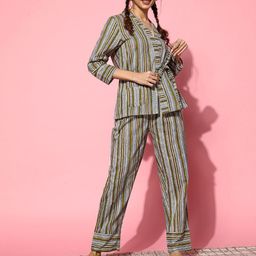 SANSKRUTIHOMES Women Multicoloured Printed Pure Cotton Night Suit-image-52