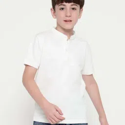 Octave Kids Off White Cotton Regular Fit T-Shirt-image-52