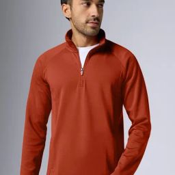 XYXX Auburn Red Regular Fit Solid Sweatshirt-1