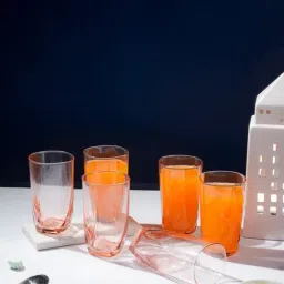 Luminarc Eiffel Salmon Pink Highball Water & Juice Glass - Set of 6 (350 ml)-image-25