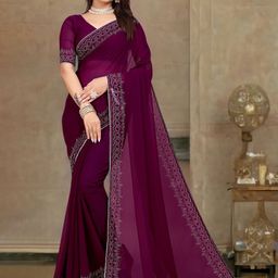 Ambuja International Beads and Stones Pure Georgette Saree-51