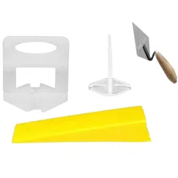 FLAMINGO ENTERPRISE Tile Leveling System Kit with Lever Tool 360° Readability Non-Magnetic White & Yellow 5 cm Length 4 mm Thickness (Pack of 1 Kit)-picture-5