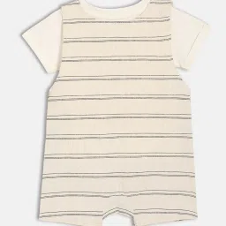 Miniklub Boys Beige Knitted Striped Dungaree with T-Shirt image 2