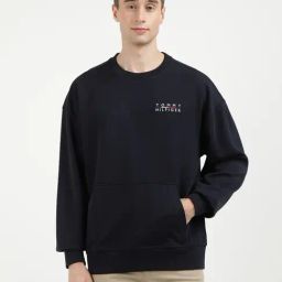 Tommy Hilfiger Navy Cotton Regular Fit Sweatshirts-image-26