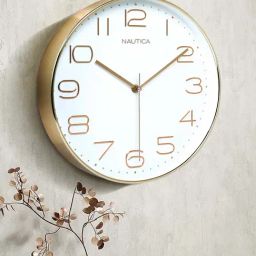 NAUTICA Glossy White & Rosegold Plastic Modern Wall Clock With Quartz Silent Sweep Technology-13