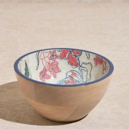 Westside Home Multicolour Floral Design Serving Bowl - Small-3