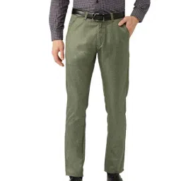 Sojanya Green Regular Slim Fit Trousers-image-5