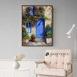 ARTE'VENUE Provence Blue Door Multicolor Canvas Wall Art - Set of 1 (11 X 14 inch)-29