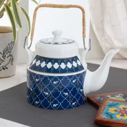 India Circus Multicolor Ceramic Kettle with Lid - Set of 1-45