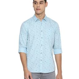 Forever 21 Sky Blue Printed Shirt-image-65