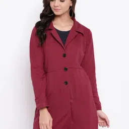 Belle Fille Maroon Regular Fit Long Coat-picture-27