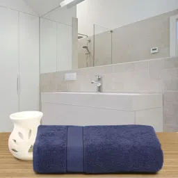 Creeva Navy Blue 525 GSM Cotton Bath Towel-picture-41