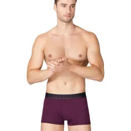Van Heusen Swift Dry Breathable Solid AIR Series Trunks - Deep Purple-5