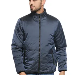 Spykar Blue Full Sleeves Mock Collar Jacket-picture-35