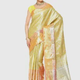 Banarasi Silk Works Green Woven Saree With Unstitched Blouse-picture-13