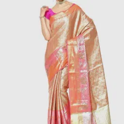 Banarasi Silk Works Brown Woven Saree With Unstitched Blouse-picture-39