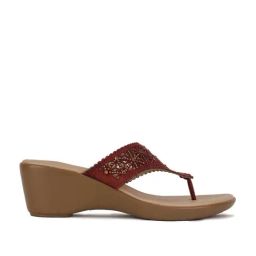 Bata Women's Red Thong Wedges-image-72