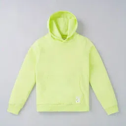 Ed-a-Mamma Kids Neon Green Cotton Regular Fit Full Sleeves Hoodie-image-54